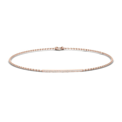 Melanie Bar & Chain Diamond Bracelet (clarity Enhanced) rosegold