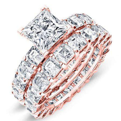 Mimosa Princess Moissanite Bridal Set rosegold