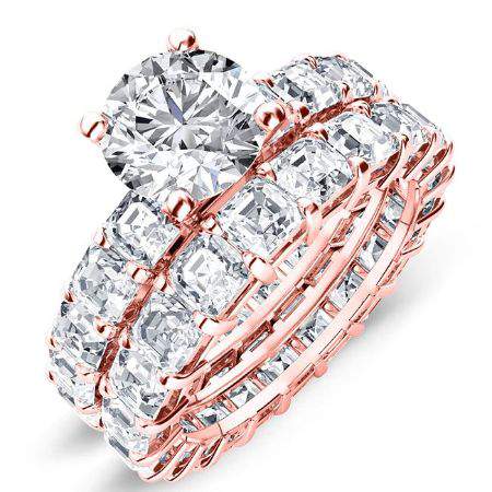 Mimosa Round Moissanite Bridal Set rosegold