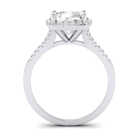 Desert Rose Moissanite Matching Band Only (engagement Ring Not Included) For Ring With Cushion Center whitegold