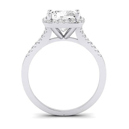 Desert Rose Moissanite Matching Band Only (engagement Ring Not Included) For Ring With Cushion Center whitegold