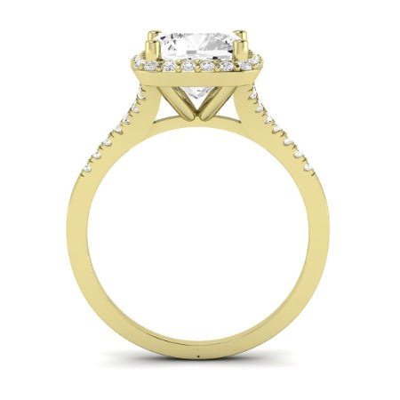 Desert Rose Moissanite Matching Band Only (engagement Ring Not Included) For Ring With Cushion Center yellowgold