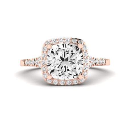 Desert Rose Moissanite Matching Band Only (engagement Ring Not Included) For Ring With Cushion Center rosegold