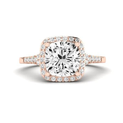 Desert Rose Moissanite Matching Band Only (engagement Ring Not Included) For Ring With Cushion Center rosegold
