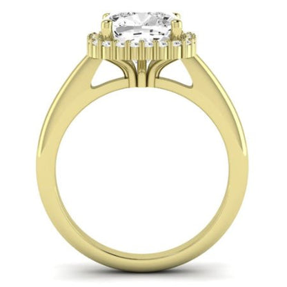 Calla Lily Moissanite Matching Band Only (does Not Include Engagement Ring) For Ring With Cushion Center yellowgold