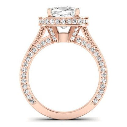 Buttercup Moissanite Matching Band Only (does Not Include Engagement Ring)  For Ring With Cushion Center rosegold