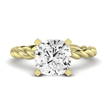 Balsam Moissanite Matching Band Only (does Not Include Engagement Ring) For Ring With Cushion Center yellowgold