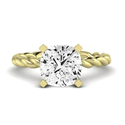 Balsam Moissanite Matching Band Only (does Not Include Engagement Ring) For Ring With Cushion Center yellowgold