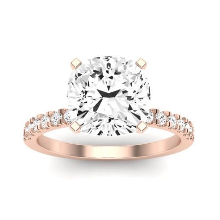 Dahlia Moissanite Matching Band Only (engagement Ring Not Included) For Ring With Cushion Center rosegold