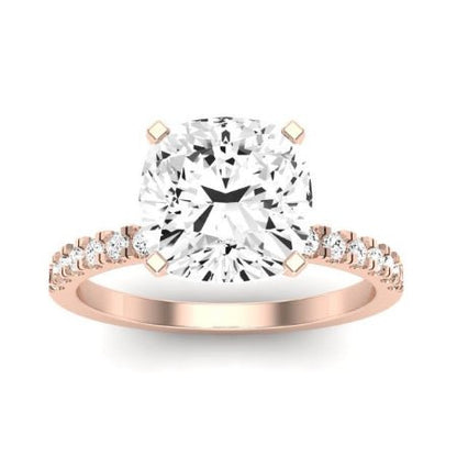 Dahlia Moissanite Matching Band Only (engagement Ring Not Included) For Ring With Cushion Center rosegold