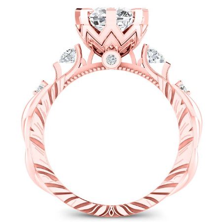 Oleana Moissanite Matching Band Only (engagement Ring Not Included) For Ring With Cushion Center rosegold
