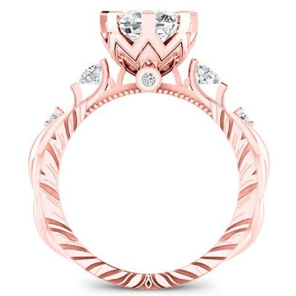 Oleana Moissanite Matching Band Only (engagement Ring Not Included) For Ring With Cushion Center rosegold