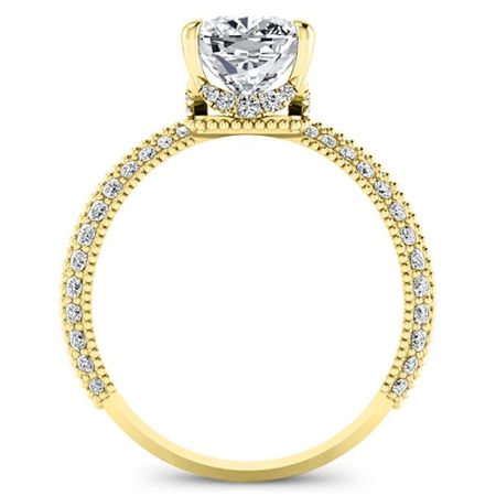 Oxalis Moissanite Matching Band Only (engagement Ring Not Included) For Ring With Cushion Center yellowgold