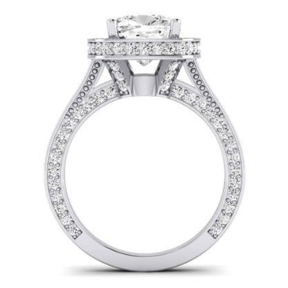 Buttercup Moissanite Matching Band Only (does Not Include Engagement Ring)  For Ring With Cushion Center whitegold