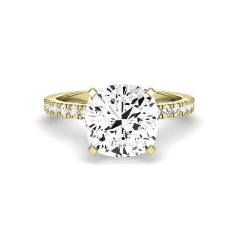 Dahlia Moissanite Matching Band Only (engagement Ring Not Included) For Ring With Cushion Center yellowgold