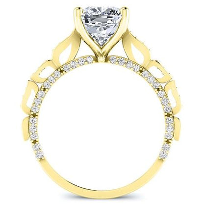 Peregrine Moissanite Matching Band Only (engagement Ring Not Included) For Ring With Cushion Center yellowgold