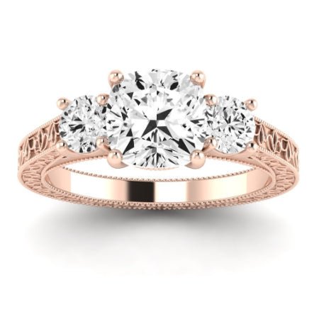 Belladonna Moissanite Matching Band Only (does Not Include Engagement Ring) For Ring With Cushion Center rosegold