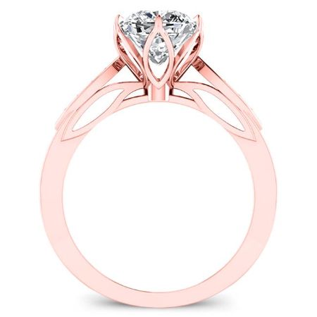 Pieris Moissanite Matching Band Only (engagement Ring Not Included) For Ring With Cushion Center rosegold