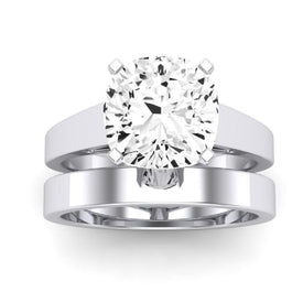 Snowdrop Moissanite Matching Band Only (engagement Ring Not Included) For Ring With Cushion Center whitegold