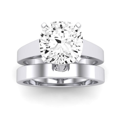Snowdrop Moissanite Matching Band Only (engagement Ring Not Included) For Ring With Cushion Center whitegold