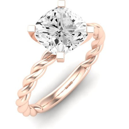 Balsam Moissanite Matching Band Only (does Not Include Engagement Ring) For Ring With Cushion Center rosegold