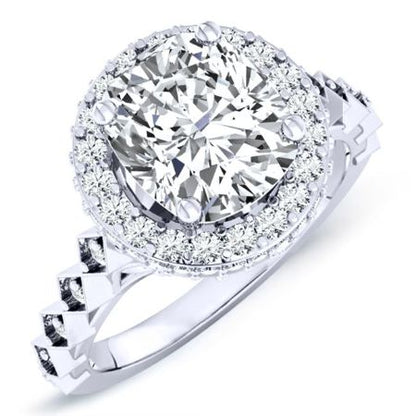 Rosanna Moissanite Matching Band Only (engagement Ring Not Included) For Ring With Cushion Center whitegold