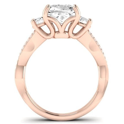 Bottlebrush Moissanite Matching Band Only (does Not Include Engagement Ring) For Ring With Cushion Center rosegold