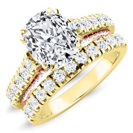Nasrin Moissanite Matching Band Only (engagement Ring Not Included) For Ring With Cushion Center yellowgold