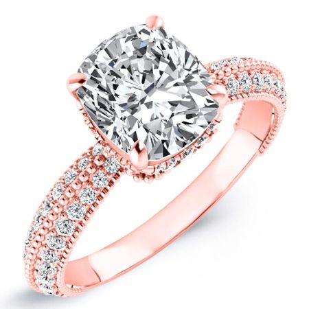 Oxalis Moissanite Matching Band Only (engagement Ring Not Included) For Ring With Cushion Center rosegold