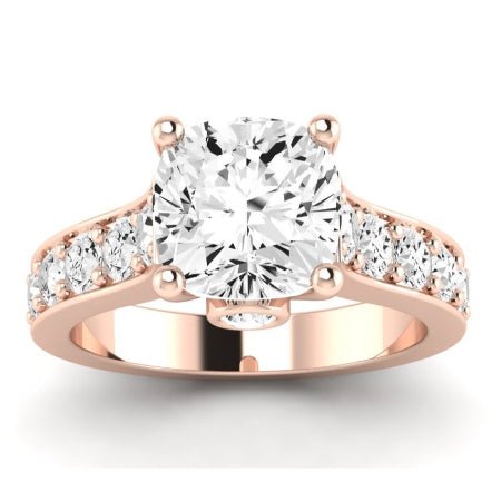 Calluna Moissanite Matching Band Only (does Not Include Engagement Ring) For Ring With Cushion Center rosegold