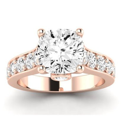 Calluna Moissanite Matching Band Only (does Not Include Engagement Ring) For Ring With Cushion Center rosegold