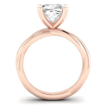 Baneberry Moissanite Matching Band Only (does Not Include Engagement Ring)  For Ring With Cushion Center rosegold