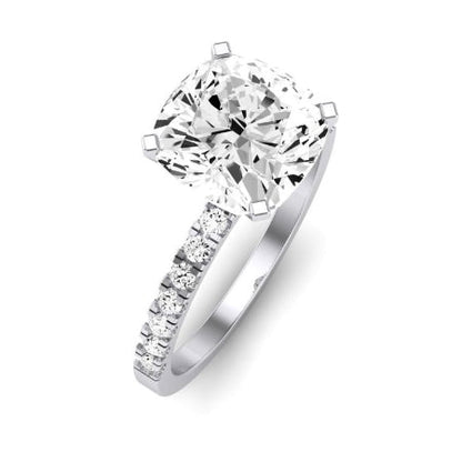 Dahlia Moissanite Matching Band Only (engagement Ring Not Included) For Ring With Cushion Center whitegold
