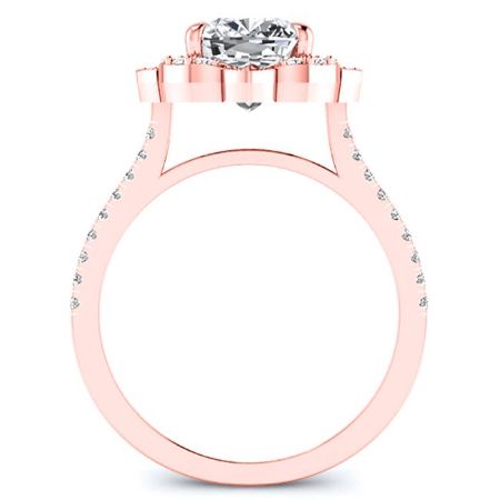 Rockrose Moissanite Matching Band Only (engagement Ring Not Included) For Ring With Cushion Center rosegold
