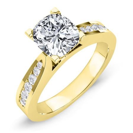 Petunia Moissanite Matching Band Only (engagement Ring Not Included) For Ring With Cushion Center yellowgold