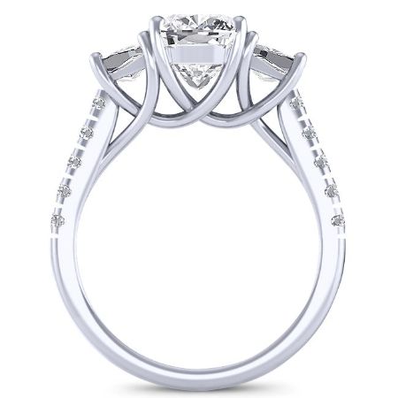 Marjoram Moissanite Matching Band Only (engagement Ring Not Included) For Ring With Cushion Center whitegold