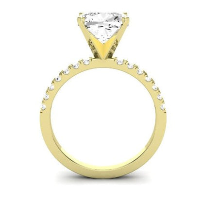 Dahlia Moissanite Matching Band Only (engagement Ring Not Included) For Ring With Cushion Center yellowgold