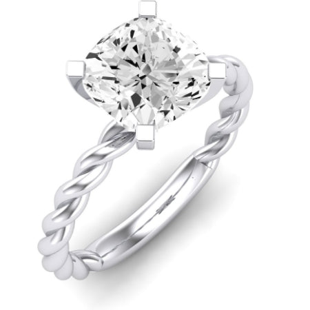 Balsam Moissanite Matching Band Only (does Not Include Engagement Ring) For Ring With Cushion Center whitegold