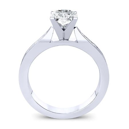 Petunia Moissanite Matching Band Only (engagement Ring Not Included) For Ring With Cushion Center whitegold