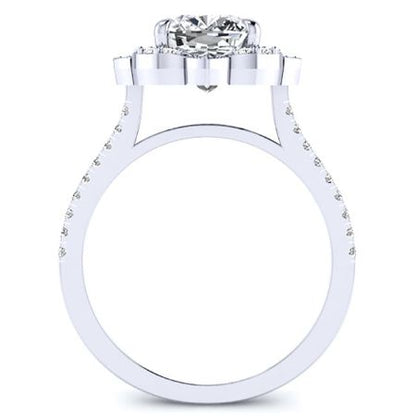 Rockrose Moissanite Matching Band Only (engagement Ring Not Included) For Ring With Cushion Center whitegold
