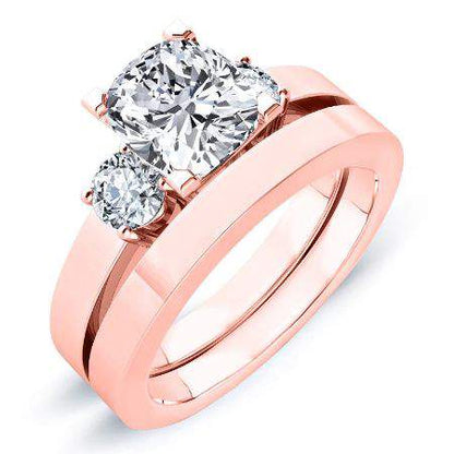 Briarrose Moissanite Matching Band Only (engagement Ring Not Included) For Ring With Cushion Center rosegold