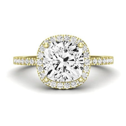 Bergenia Moissanite Matching Band Only (does Not Include Engagement Ring ) For Ring With Cushion Center yellowgold