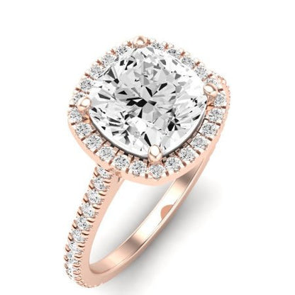 Columbine Moissanite Matching Band Only (does Not Include Engagement Ring) For Ring With Cushion Center rosegold
