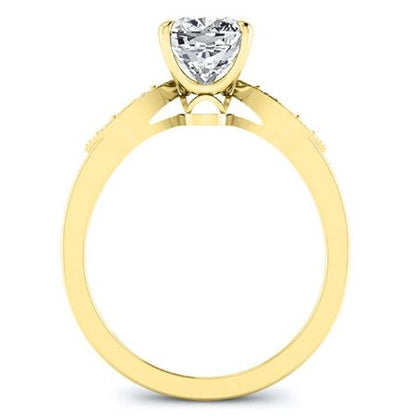 Mulberry Moissanite Matching Band Only (engagement Ring Not Included) For Ring With Cushion Center yellowgold