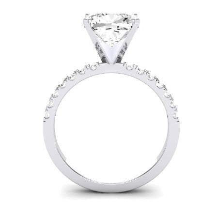 Dahlia Moissanite Matching Band Only (engagement Ring Not Included) For Ring With Cushion Center whitegold