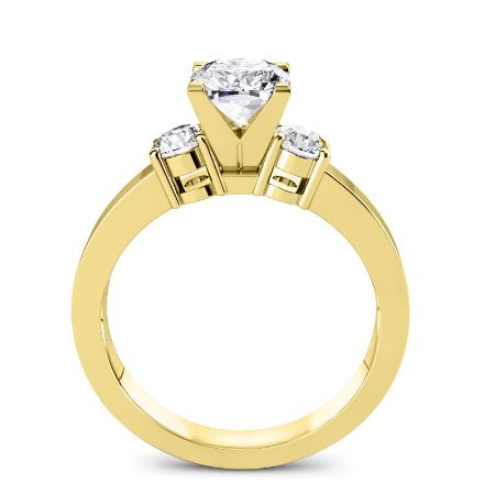 Briarrose Moissanite Matching Band Only (engagement Ring Not Included) For Ring With Cushion Center yellowgold