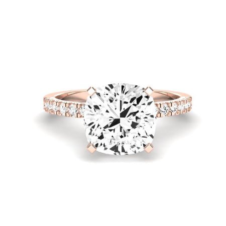 Dahlia Moissanite Matching Band Only (engagement Ring Not Included) For Ring With Cushion Center rosegold
