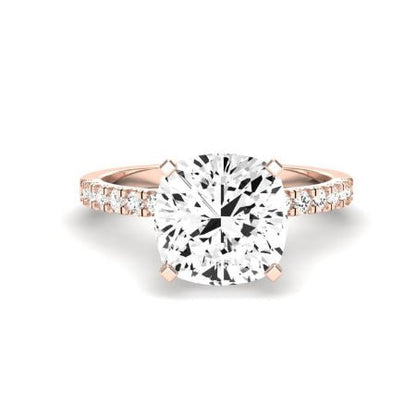 Dahlia Moissanite Matching Band Only (engagement Ring Not Included) For Ring With Cushion Center rosegold