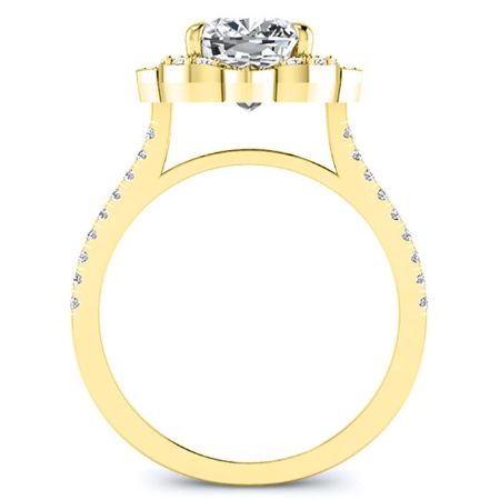 Rockrose Moissanite Matching Band Only (engagement Ring Not Included) For Ring With Cushion Center yellowgold