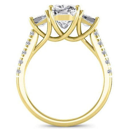 Marjoram Moissanite Matching Band Only (engagement Ring Not Included) For Ring With Cushion Center yellowgold